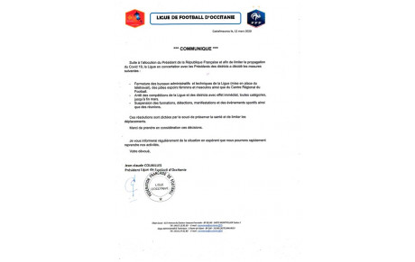COMMUNIQUE URGENT